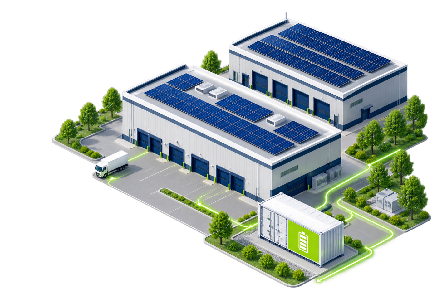 Energy campus with solar, storage and smart infrastructure